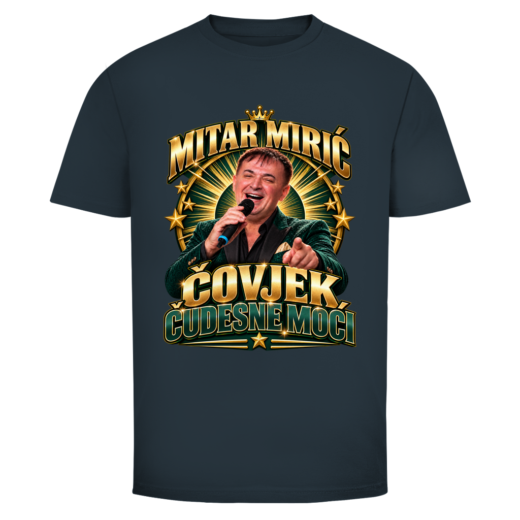 Herren T-Shirt  Mitar Mirić „Covjek cudesne moci“ | Balkan Kult Shirt Rot