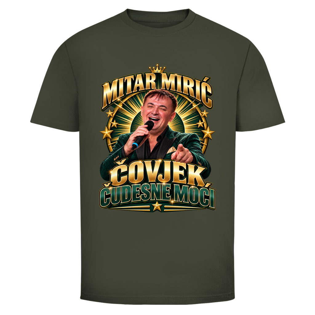 Herren T-Shirt  Mitar Mirić „Covjek cudesne moci“ | Balkan Kult Shirt Rot