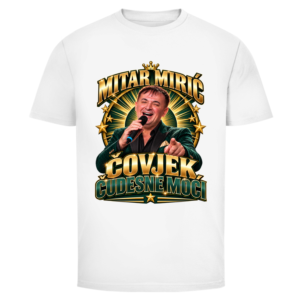 Herren T-Shirt  Mitar Mirić „Covjek cudesne moci“ | Balkan Kult Shirt Rot