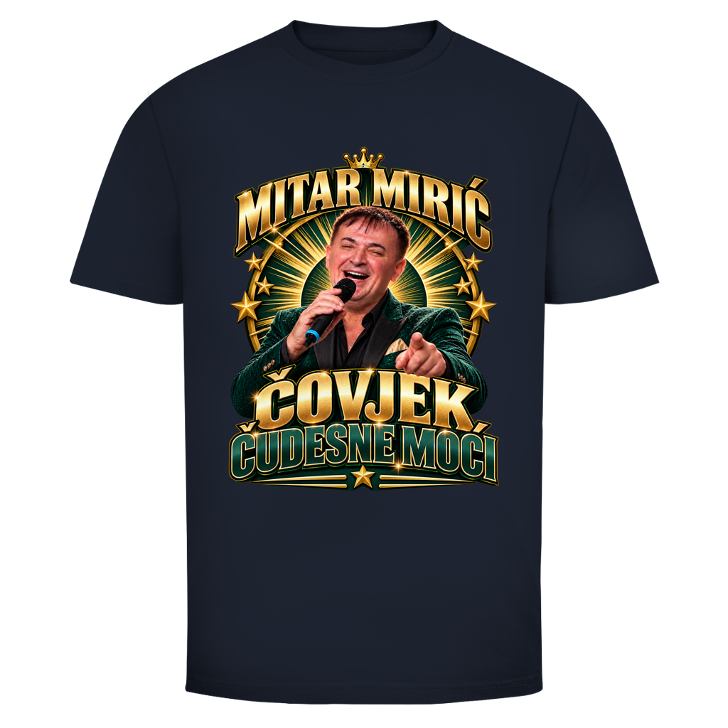 Herren T-Shirt  Mitar Mirić „Covjek cudesne moci“ | Balkan Kult Shirt Rot