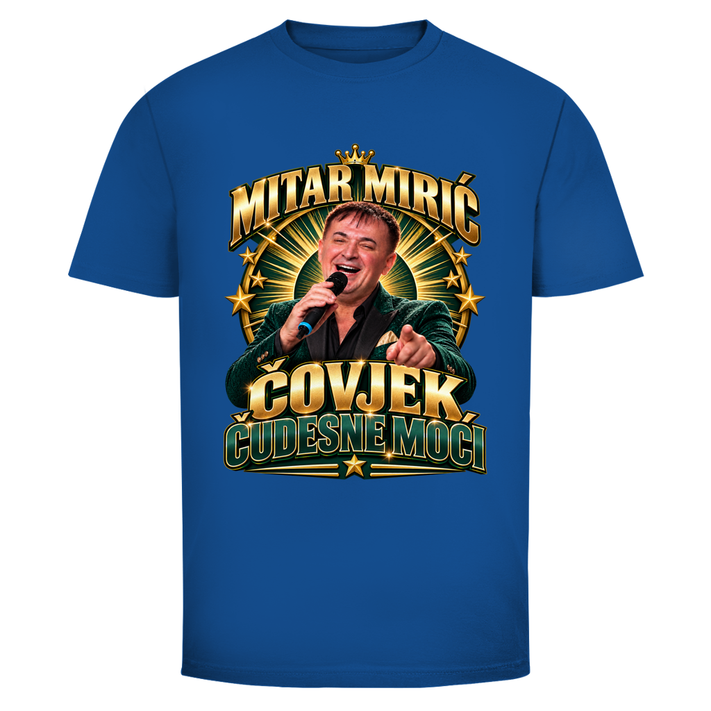 Herren T-Shirt  Mitar Mirić „Covjek cudesne moci“ | Balkan Kult Shirt Rot