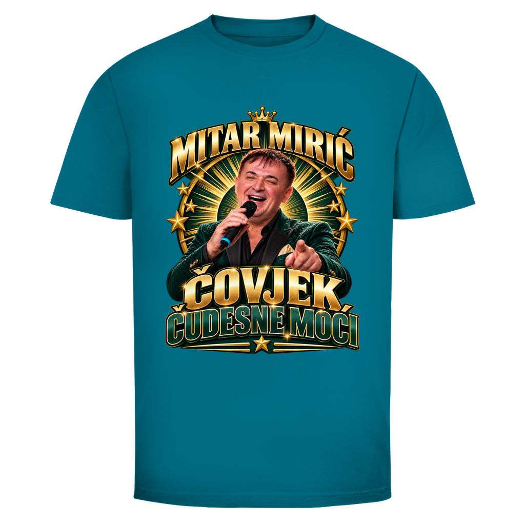 Herren T-Shirt  Mitar Mirić „Covjek cudesne moci“ | Balkan Kult Shirt Rot