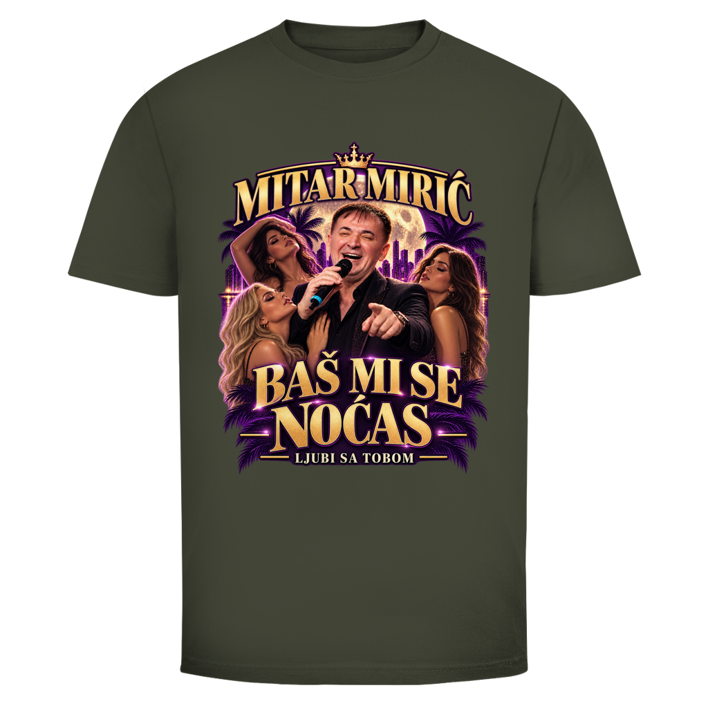 Herren T-Shirt  Mitar Mirić „Bas mi se nocas ljubi sa tobom“ | Balkan Kult Shirt Rot