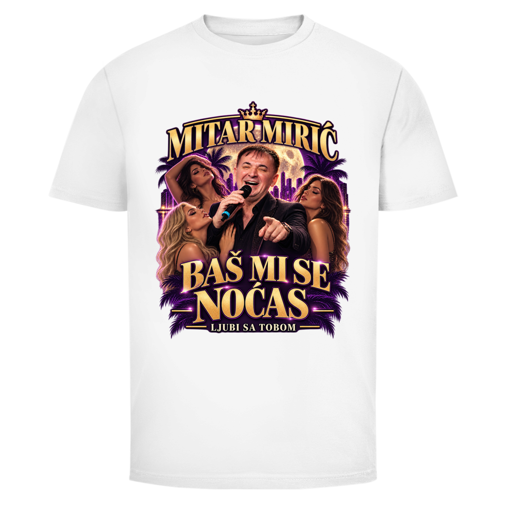 Herren T-Shirt  Mitar Mirić „Bas mi se nocas ljubi sa tobom“ | Balkan Kult Shirt Rot