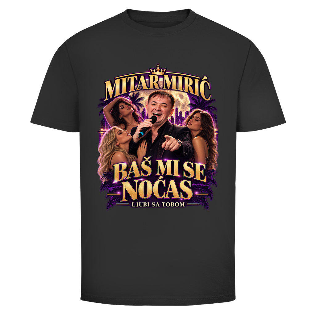 Herren T-Shirt  Mitar Mirić „Bas mi se nocas ljubi sa tobom“ | Balkan Kult Shirt Rot