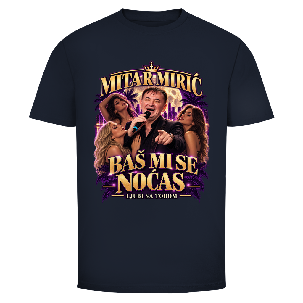 Herren T-Shirt  Mitar Mirić „Bas mi se nocas ljubi sa tobom“ | Balkan Kult Shirt Rot
