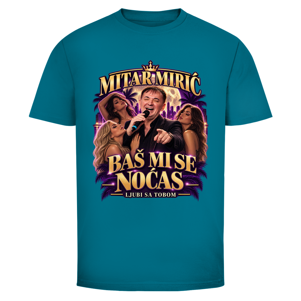 Herren T-Shirt  Mitar Mirić „Bas mi se nocas ljubi sa tobom“ | Balkan Kult Shirt Rot