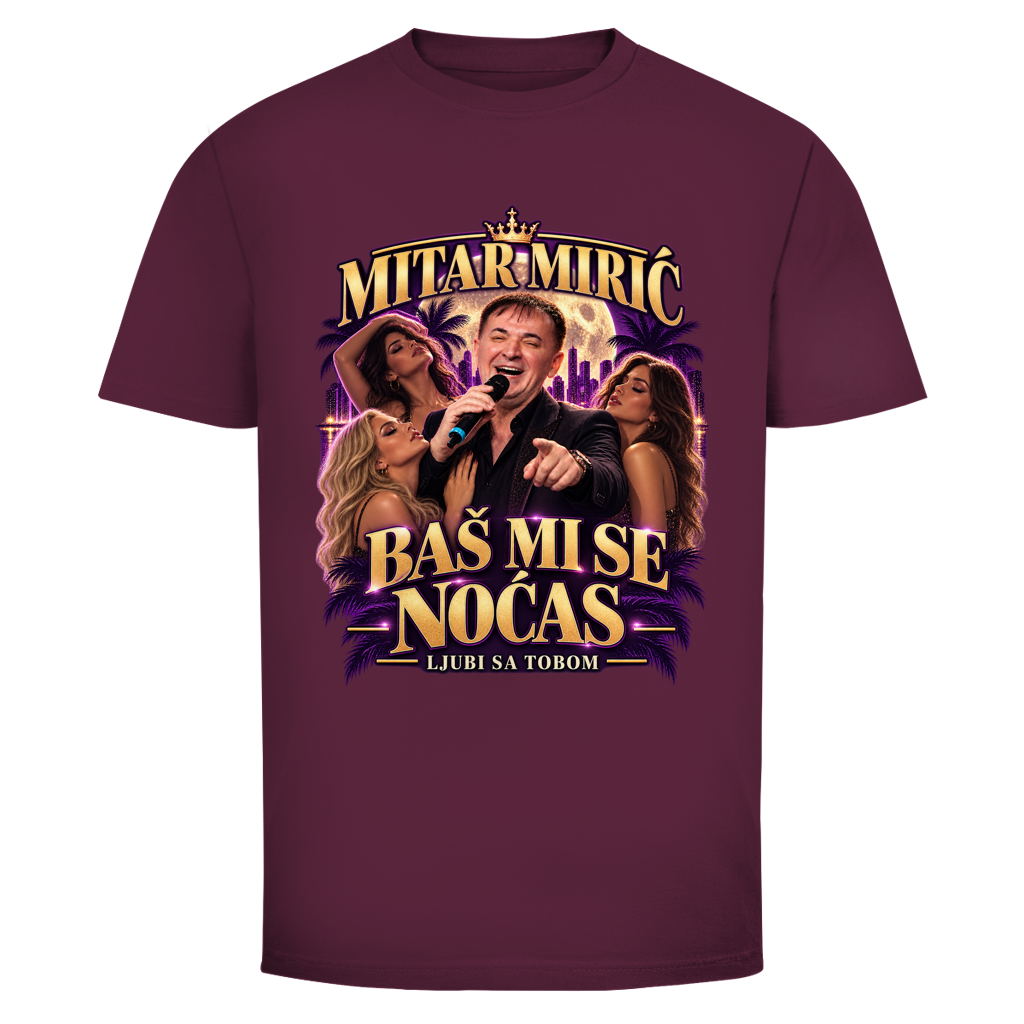 Herren T-Shirt  Mitar Mirić „Bas mi se nocas ljubi sa tobom“ | Balkan Kult Shirt Rot