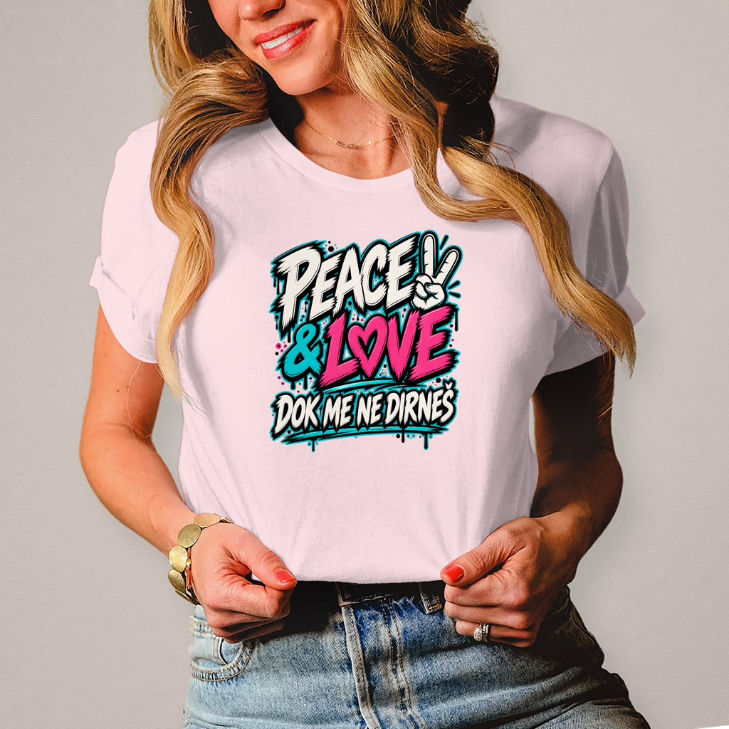 Damen T-Shirt Peace&Love
