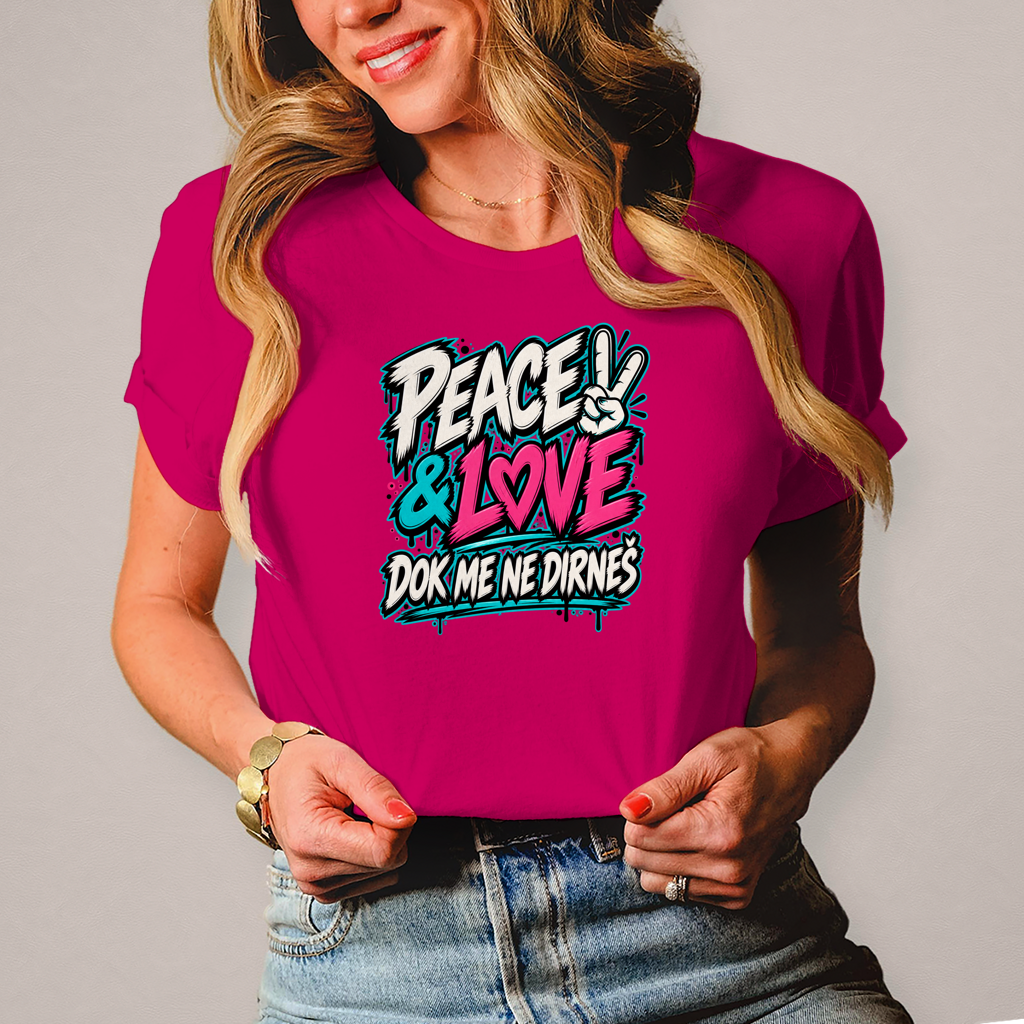 Damen T-Shirt Peace&Love