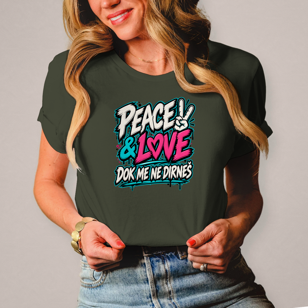 Damen T-Shirt Peace&Love
