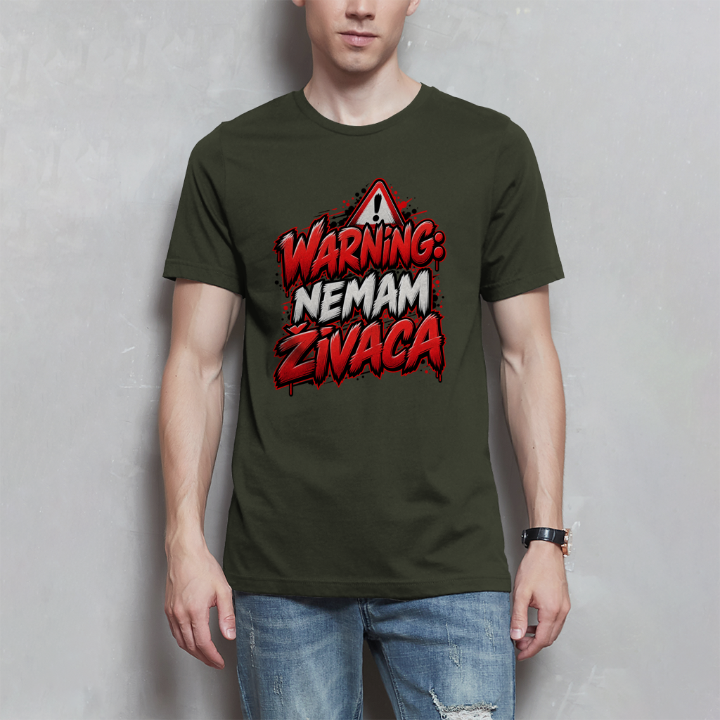 Herren T-Shirt - Warning nemam zivaca