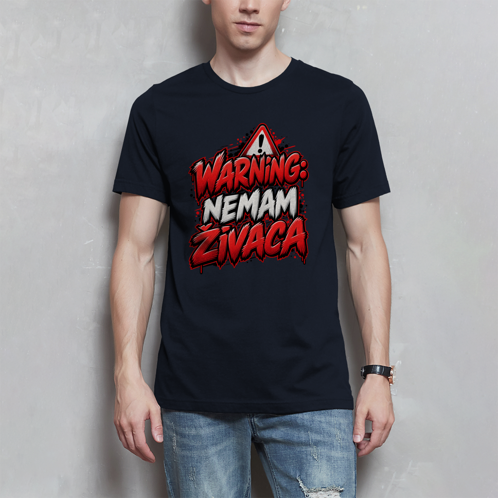 Herren T-Shirt - Warning nemam zivaca