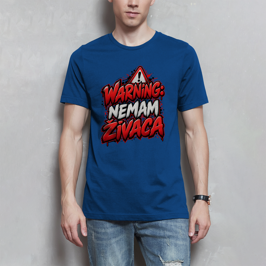 Herren T-Shirt - Warning nemam zivaca