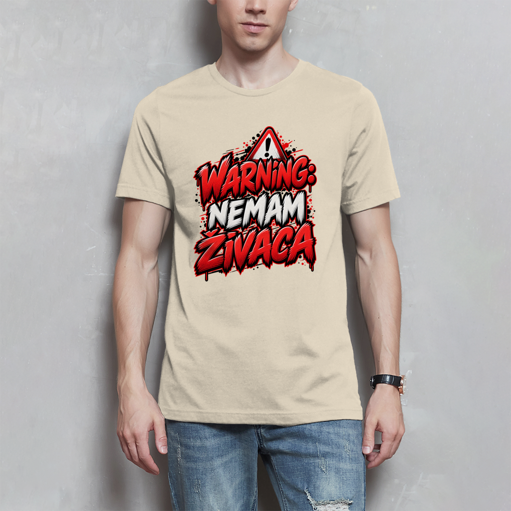 Herren T-Shirt - Warning nemam zivaca