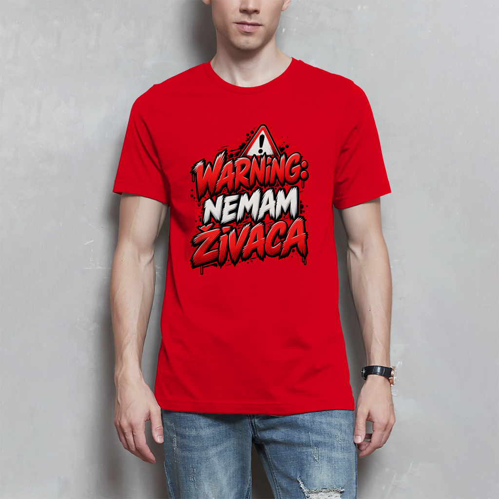 Herren T-Shirt - Warning nemam zivaca