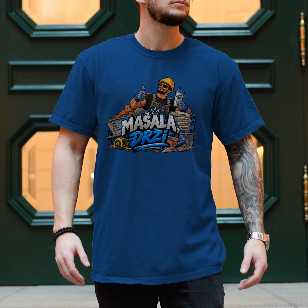 Herren T-Shirt Bauarbeiter – Mašala, drži