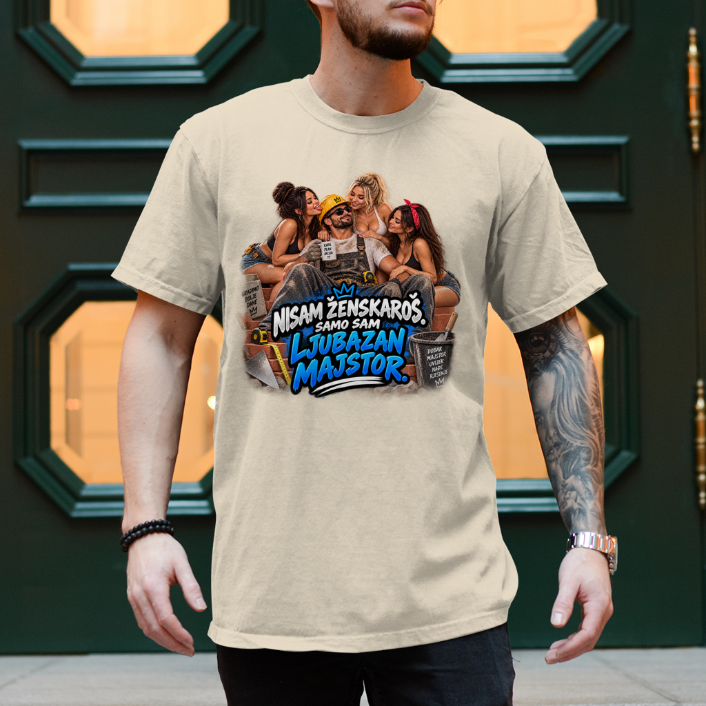 Herren T-Shirt Bauarbeiter – Nisam ženskaroš, samo sam ljubazan majstor