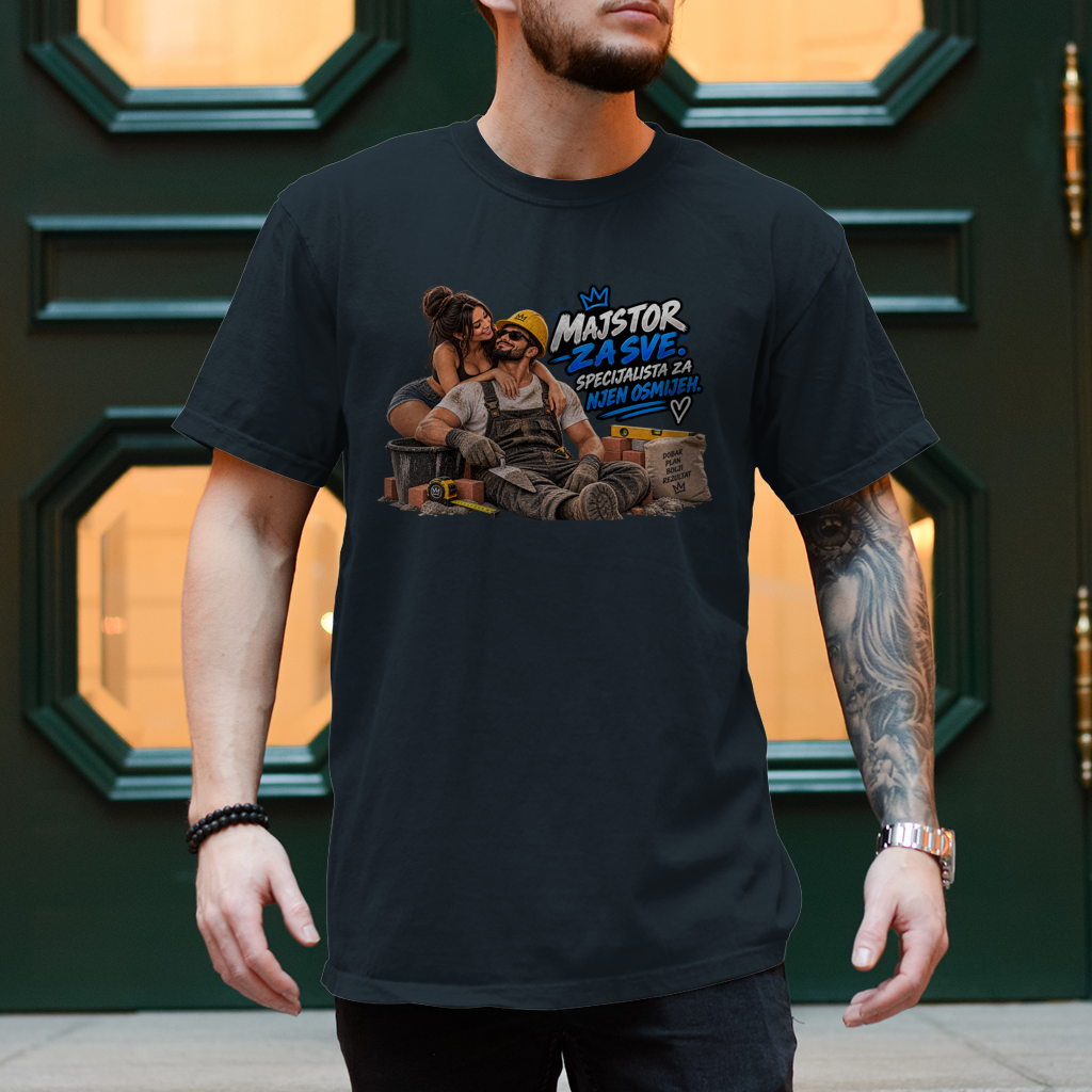 Herren T-Shirt Bauarbeiter – Majstor za sve, specijalista za njen osmijeh