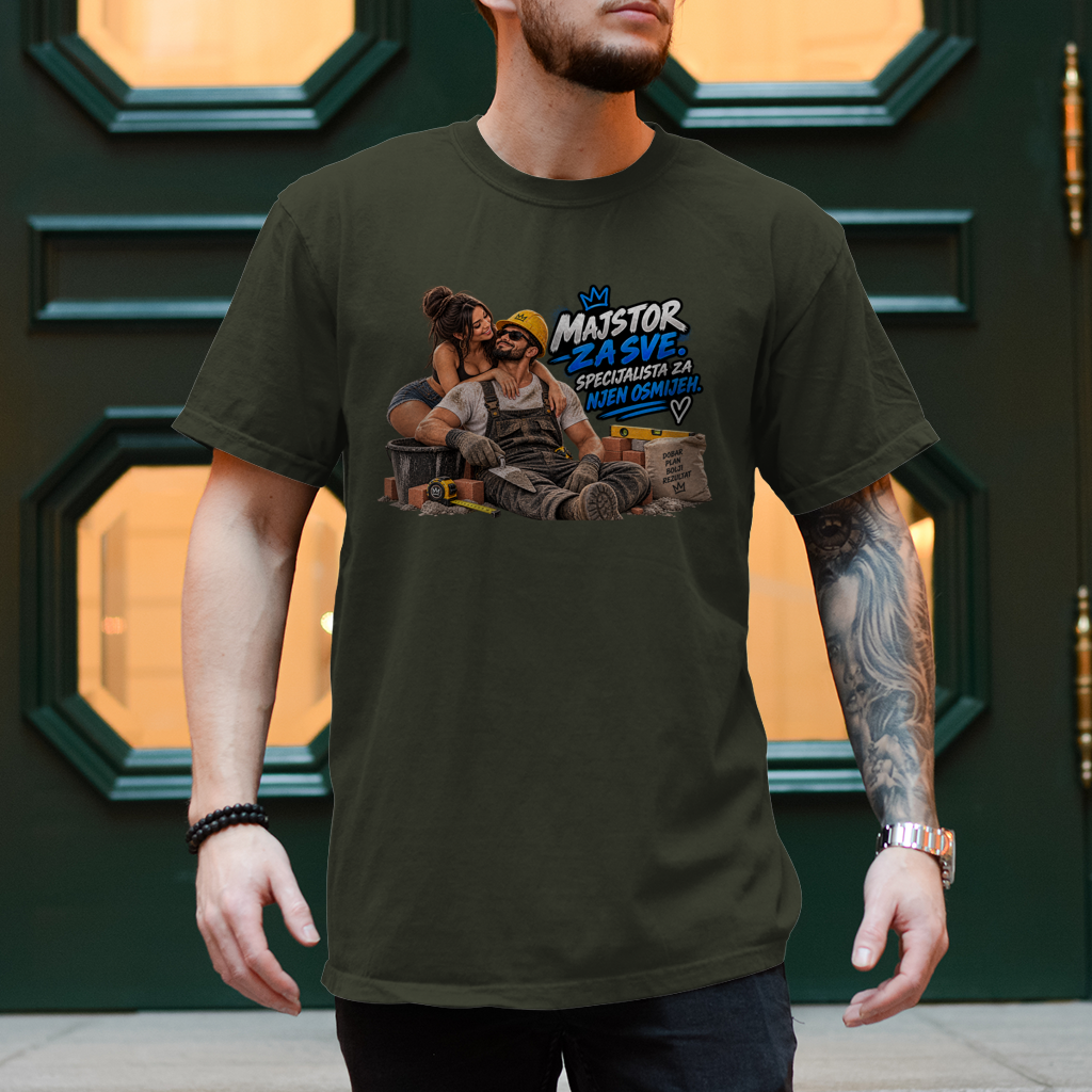 Herren T-Shirt Bauarbeiter – Majstor za sve, specijalista za njen osmijeh