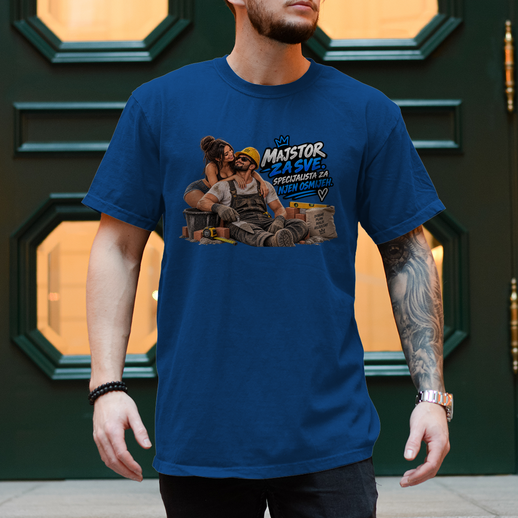 Herren T-Shirt Bauarbeiter – Majstor za sve, specijalista za njen osmijeh