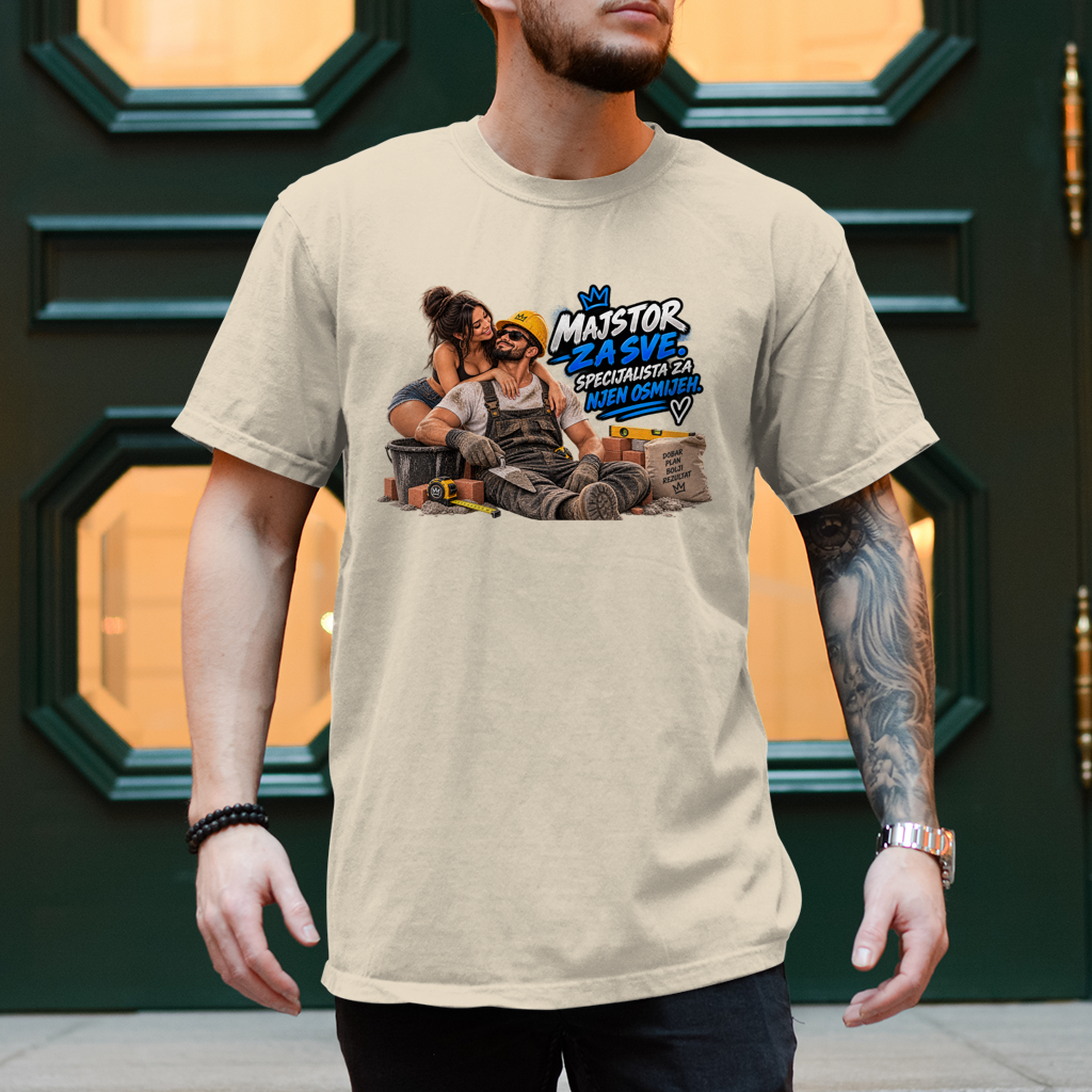 Herren T-Shirt Bauarbeiter – Majstor za sve, specijalista za njen osmijeh