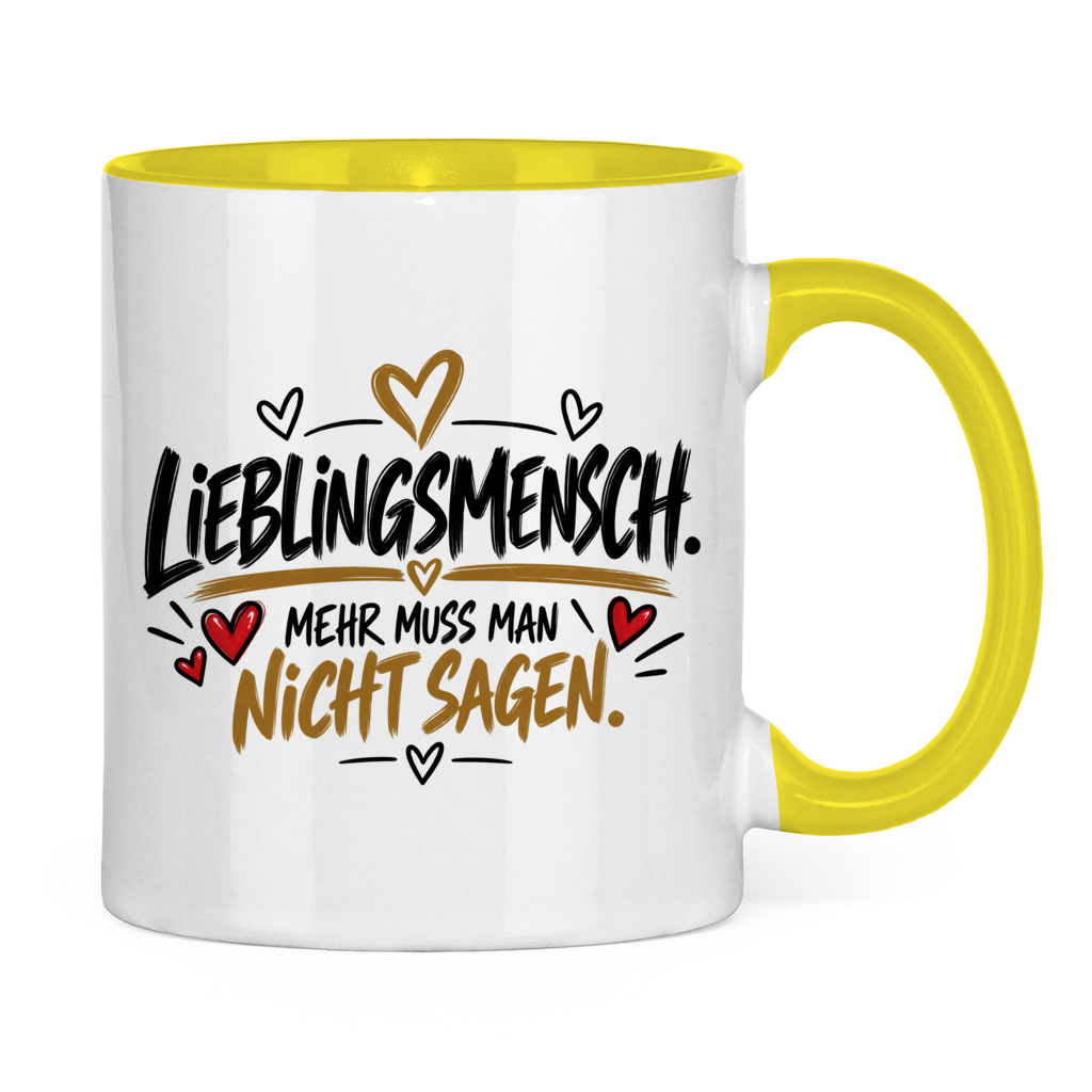 Lieblingsmensch Tasse „Mehr muss man nicht sagen“ – Geschenk mit Herz