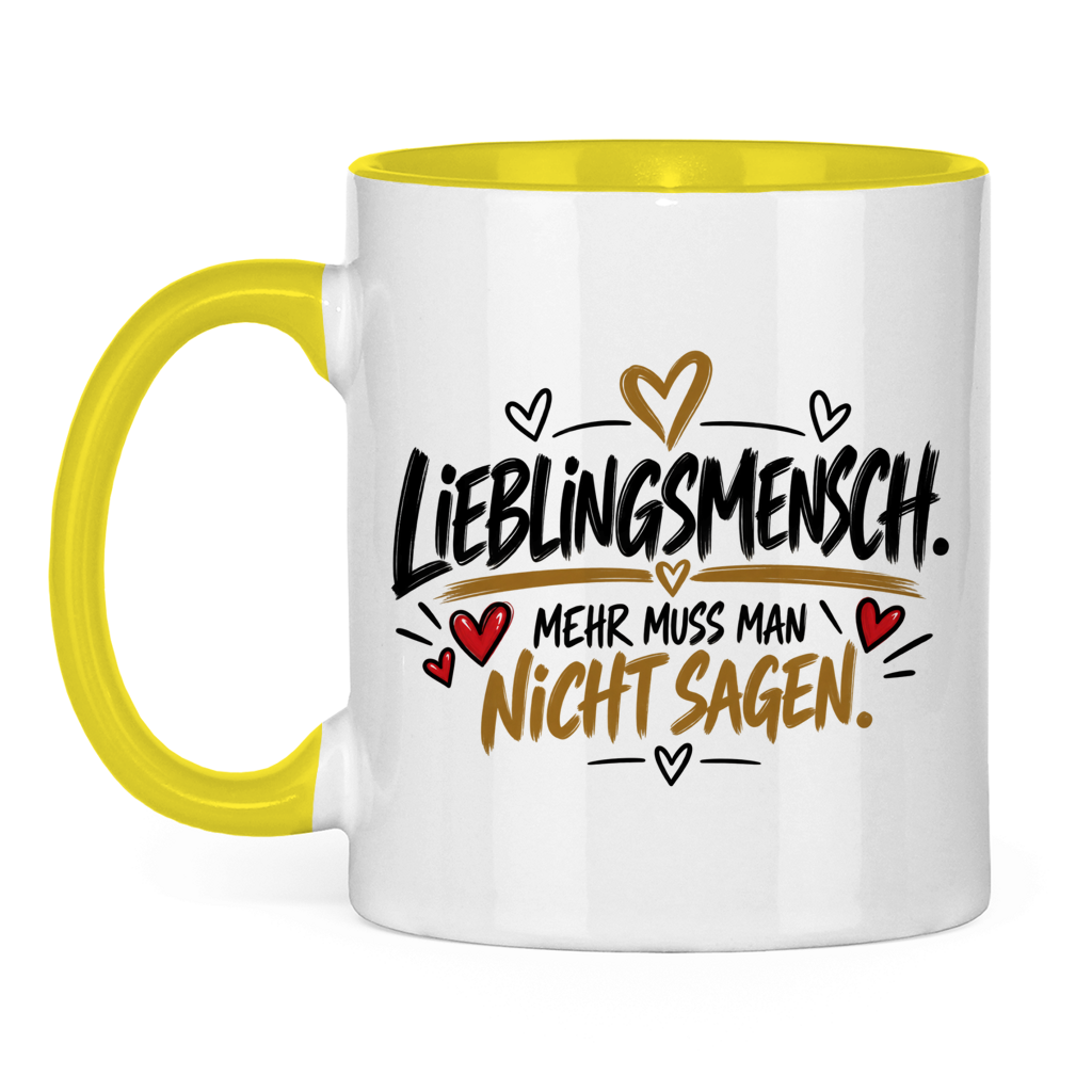 Lieblingsmensch Tasse „Mehr muss man nicht sagen“ – Geschenk mit Herz