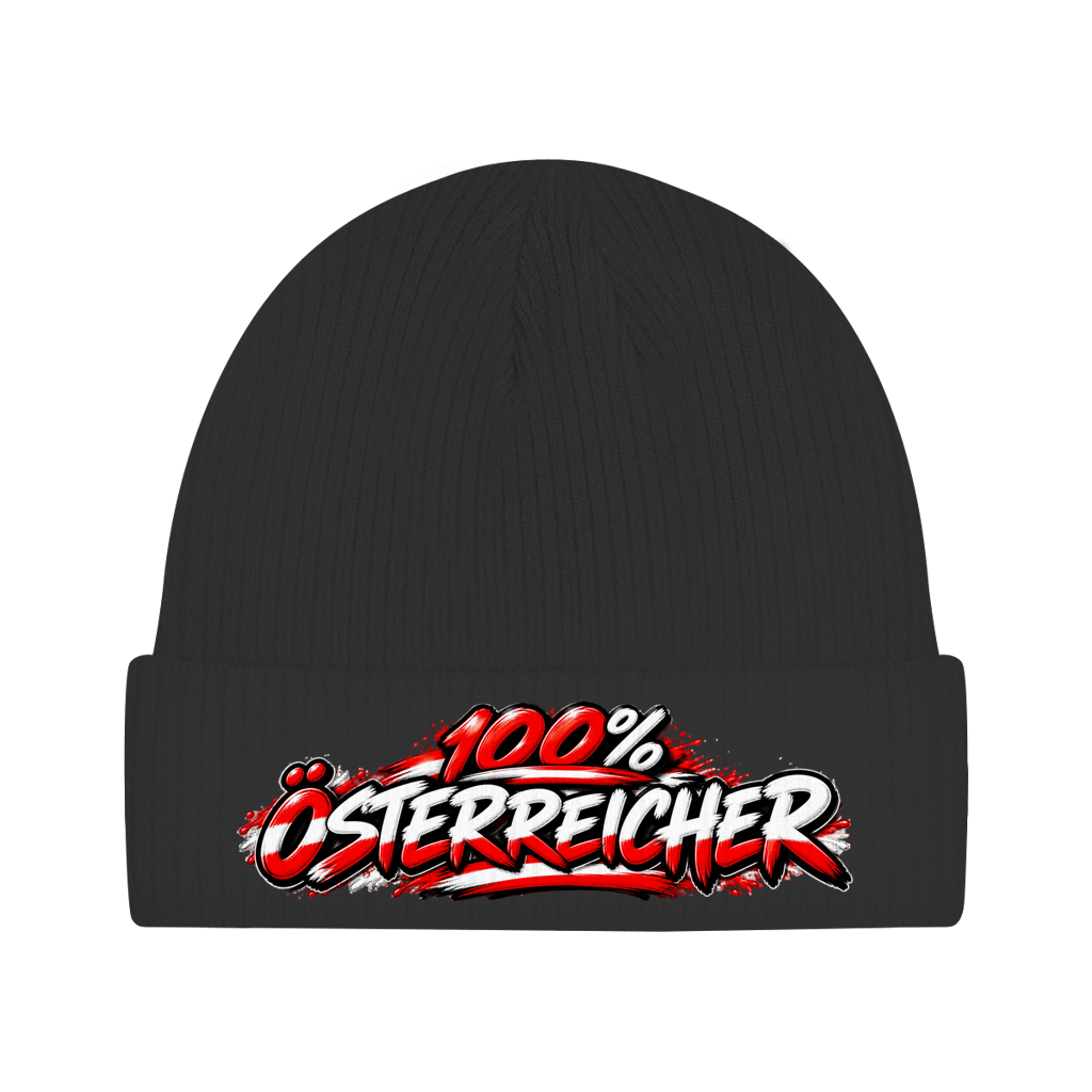 Österreich Beanie aus Bio-Baumwolle – 100% Österreicher