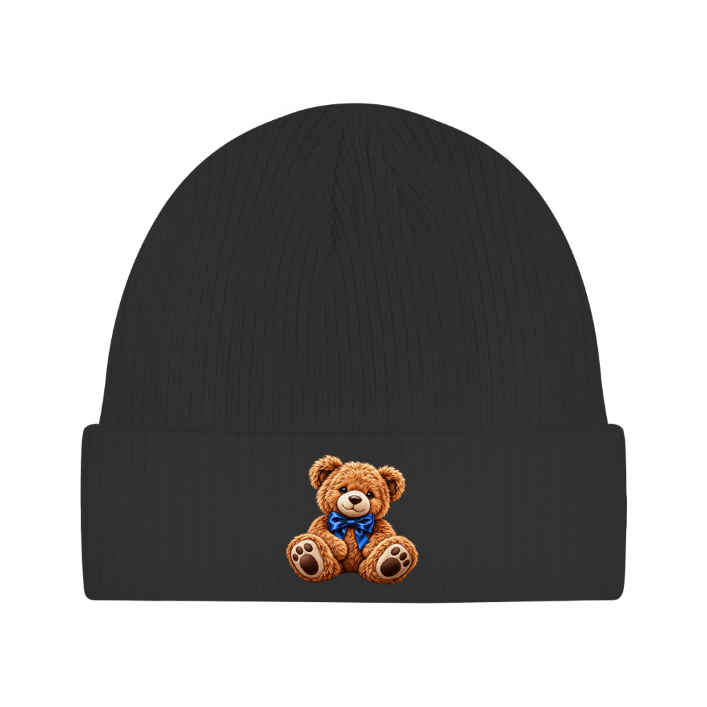 Beanie aus Bio-Baumwolle - Teddybär