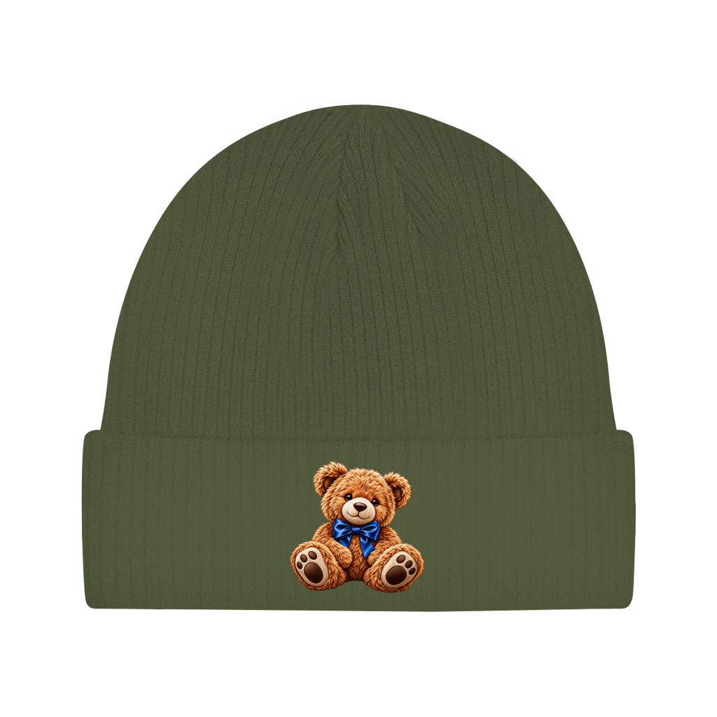 Beanie aus Bio-Baumwolle - Teddybär
