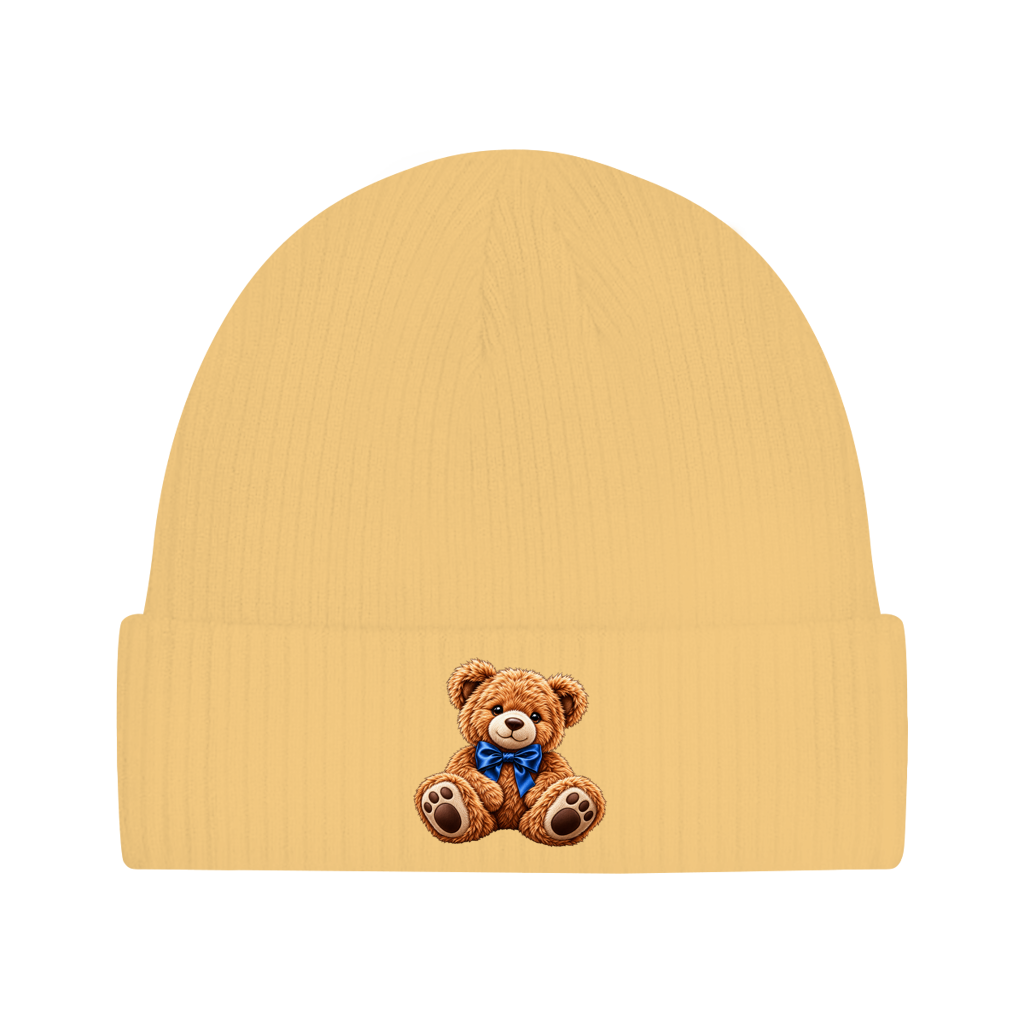 Beanie aus Bio-Baumwolle - Teddybär