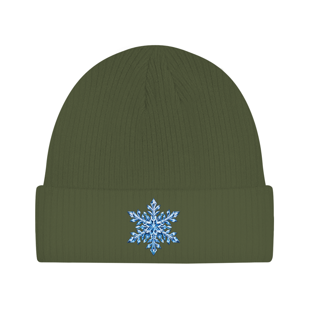 Beanie aus Bio-Baumwolle - Schneeflocke