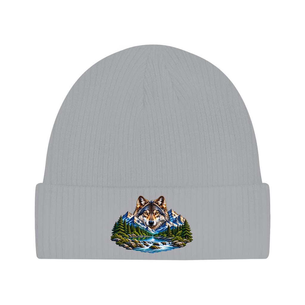 Beanie aus Bio-Baumwolle - Wolf & Berge