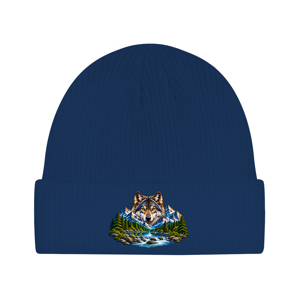 Beanie aus Bio-Baumwolle - Wolf & Berge