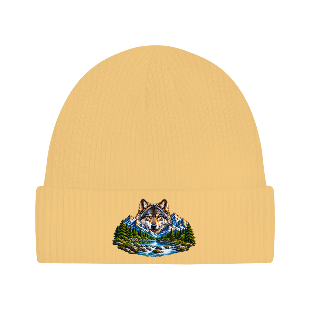Beanie aus Bio-Baumwolle - Wolf & Berge