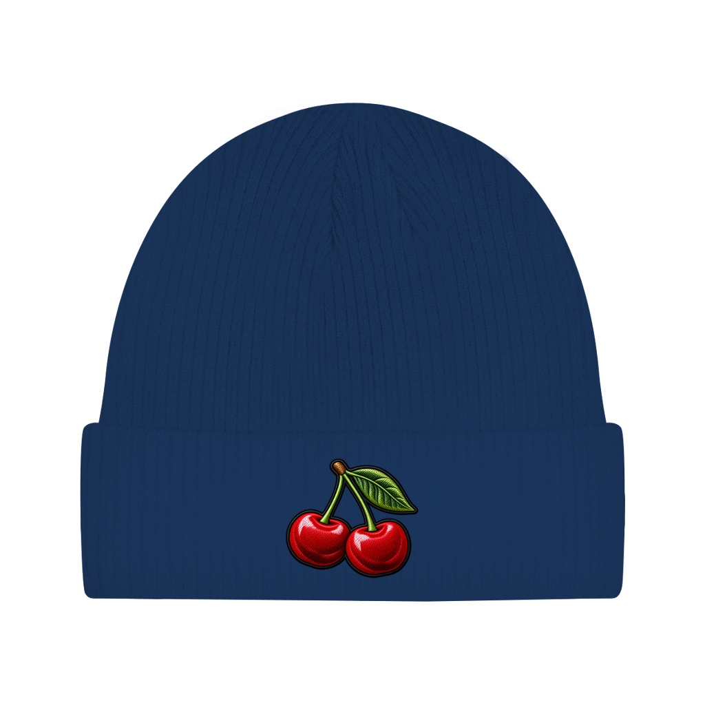Beanie aus Bio-Baumwolle - Kirschen
