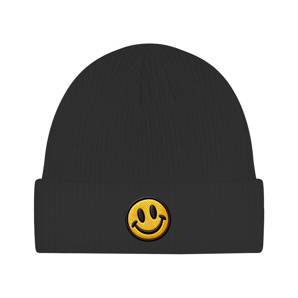 Beanie aus Bio-Baumwolle - Smiley