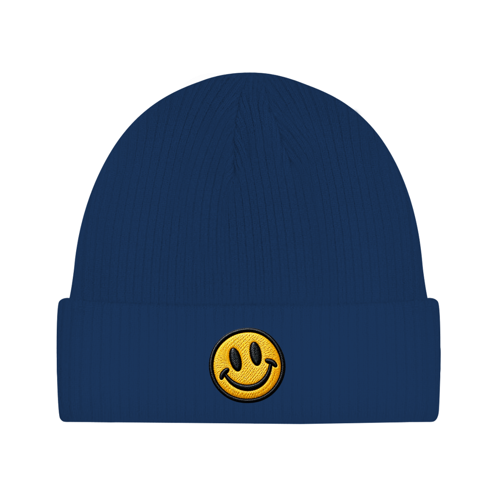 Beanie aus Bio-Baumwolle - Smiley