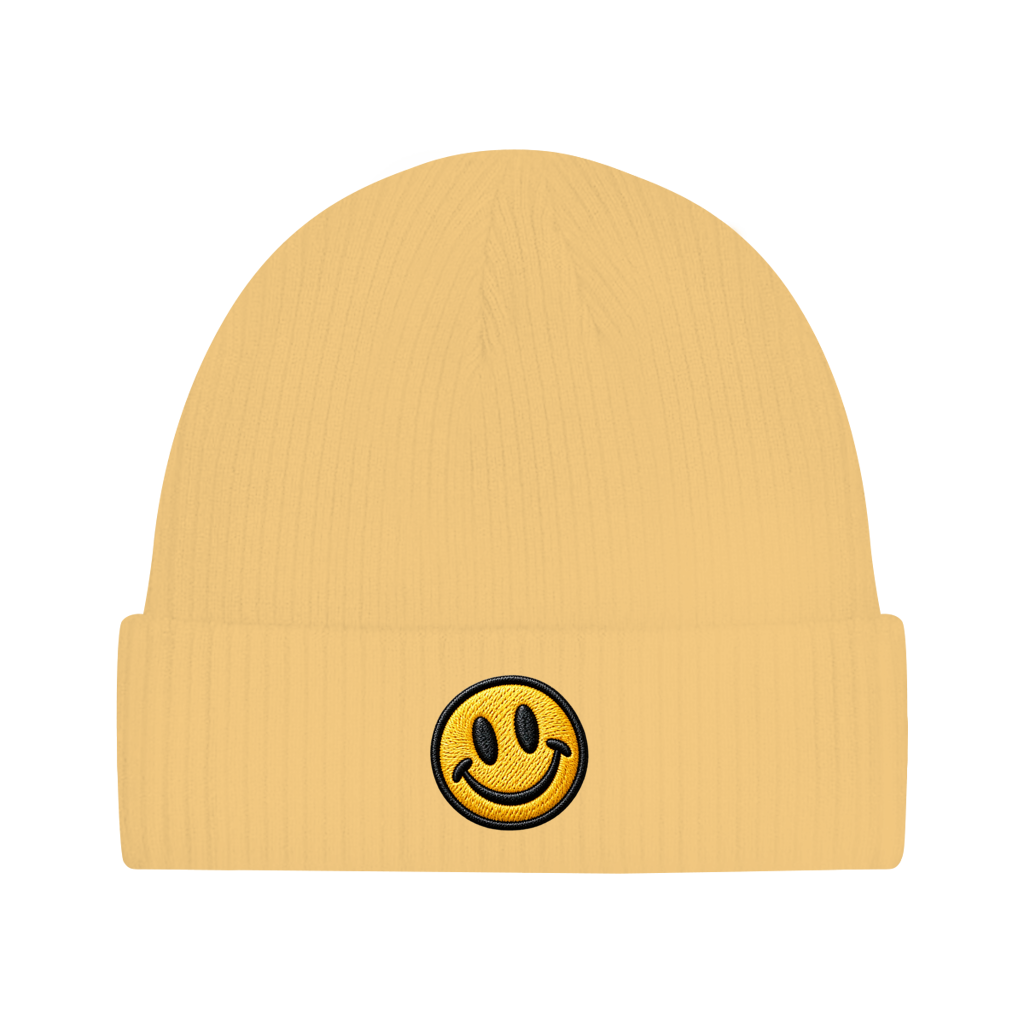 Beanie aus Bio-Baumwolle - Smiley