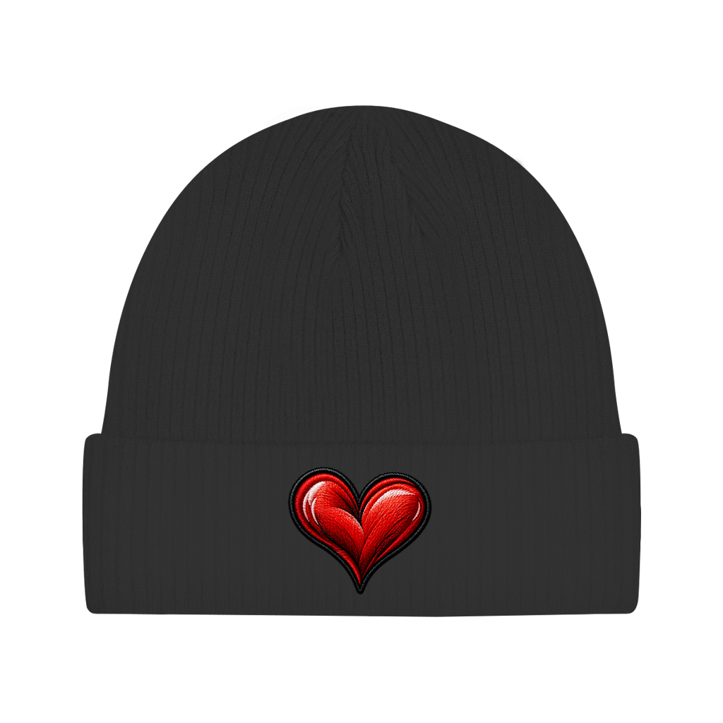 Beanie aus Bio-Baumwolle - Herz