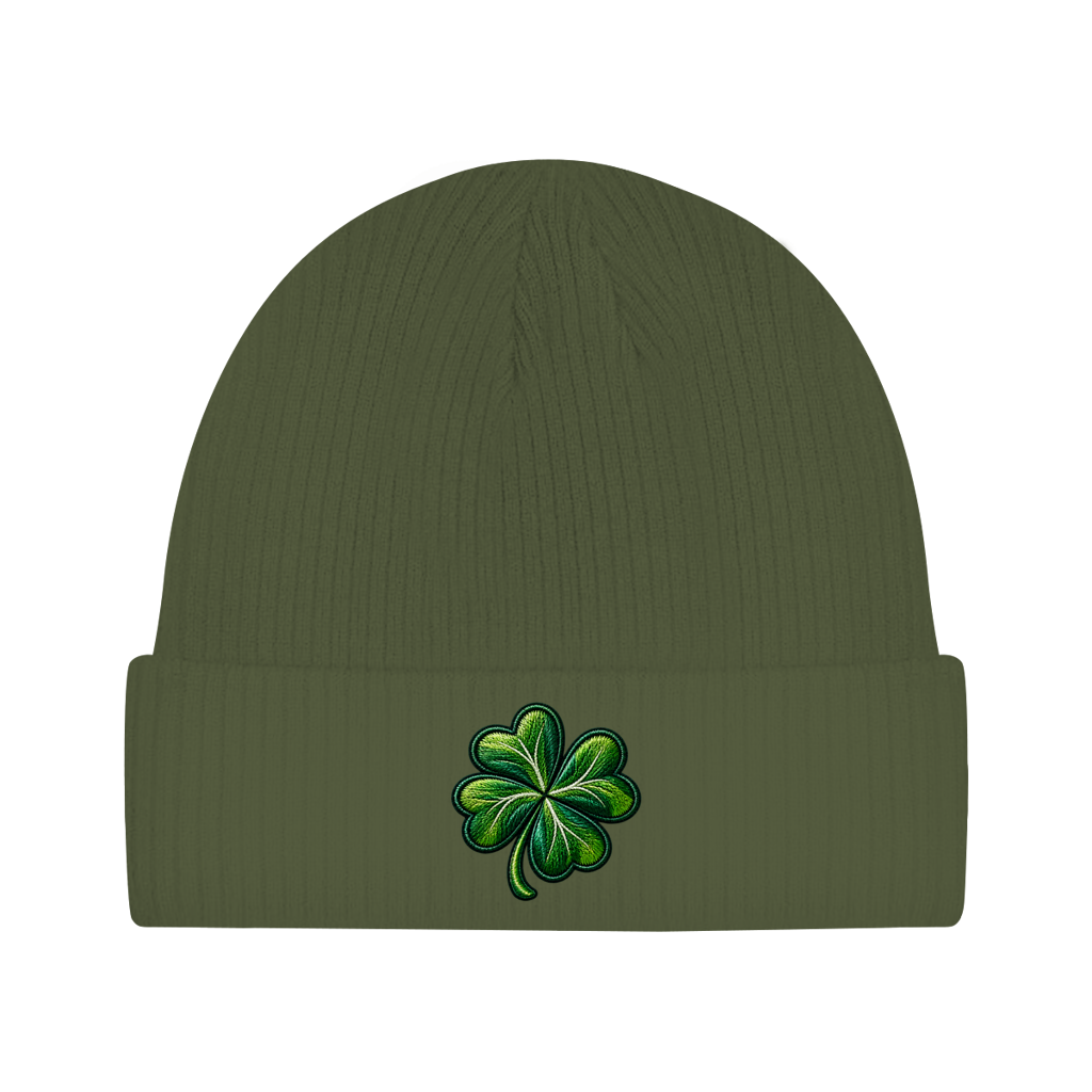 Beanie aus Bio-Baumwolle - Kleeblatt