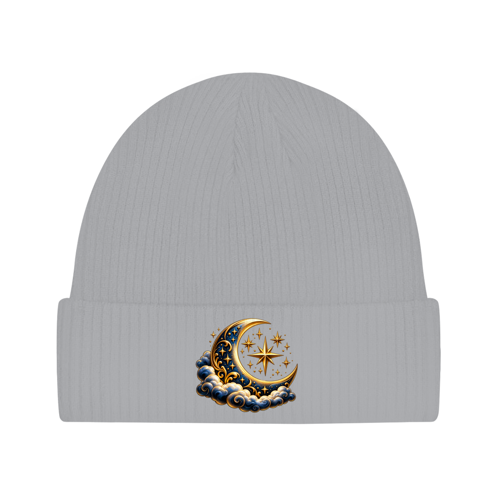 Beanie aus Bio-Baumwolle - Mond & Sterne