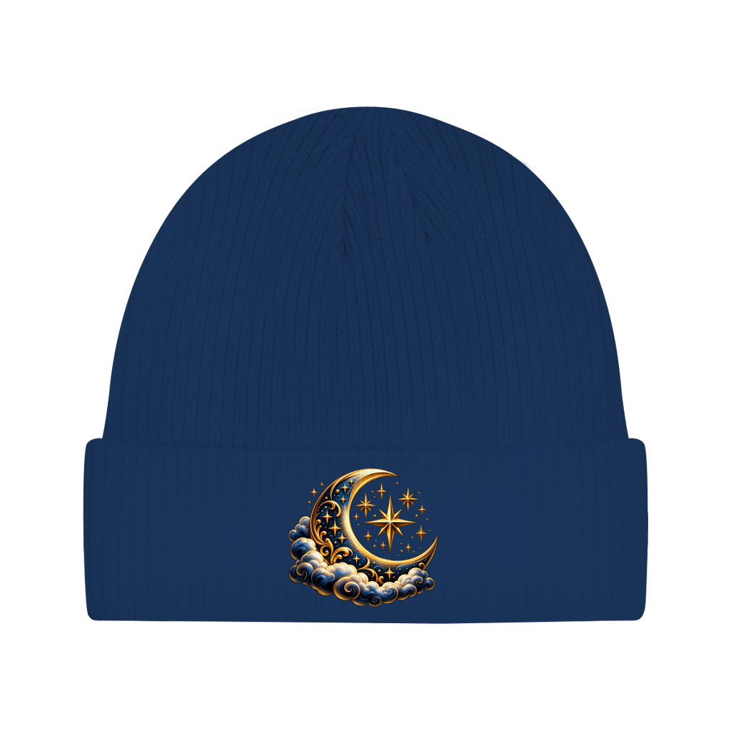 Beanie aus Bio-Baumwolle - Mond & Sterne