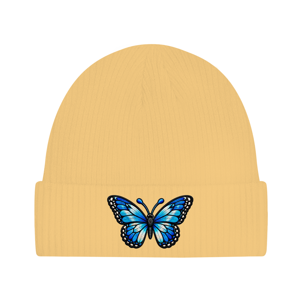 Beanie aus Bio-Baumwolle - Schmetterling