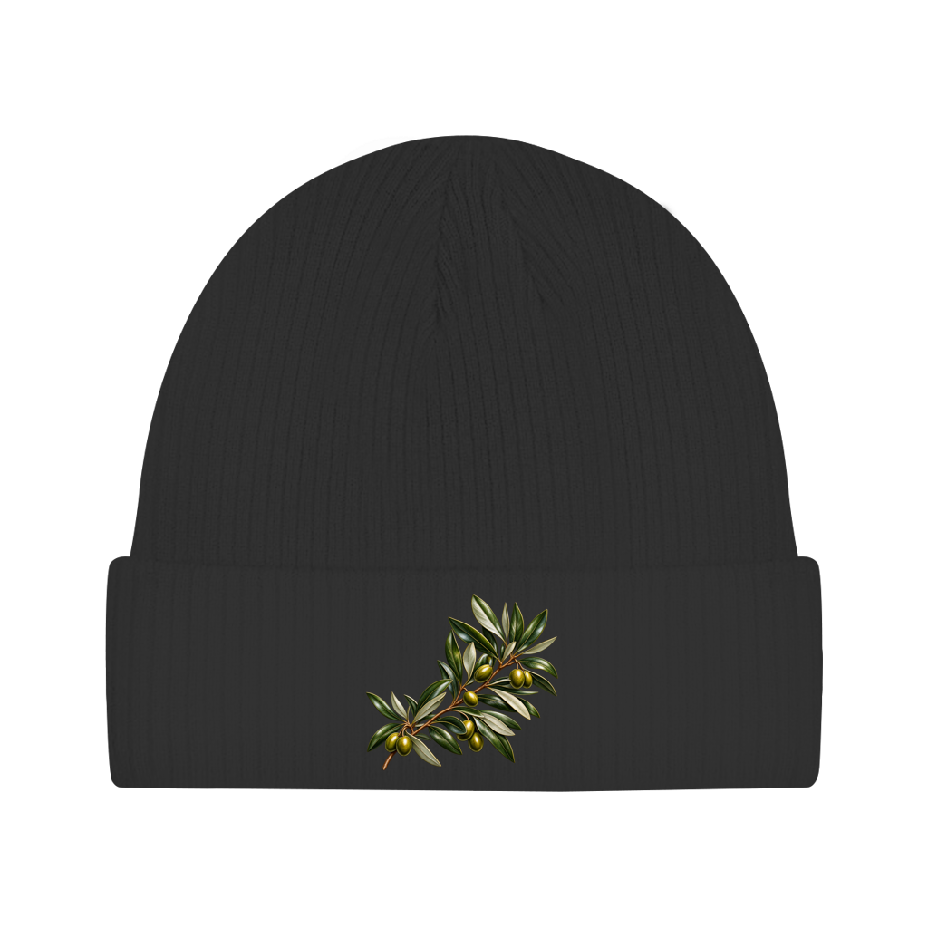 Beanie aus Bio-Baumwolle - Olivenzweig