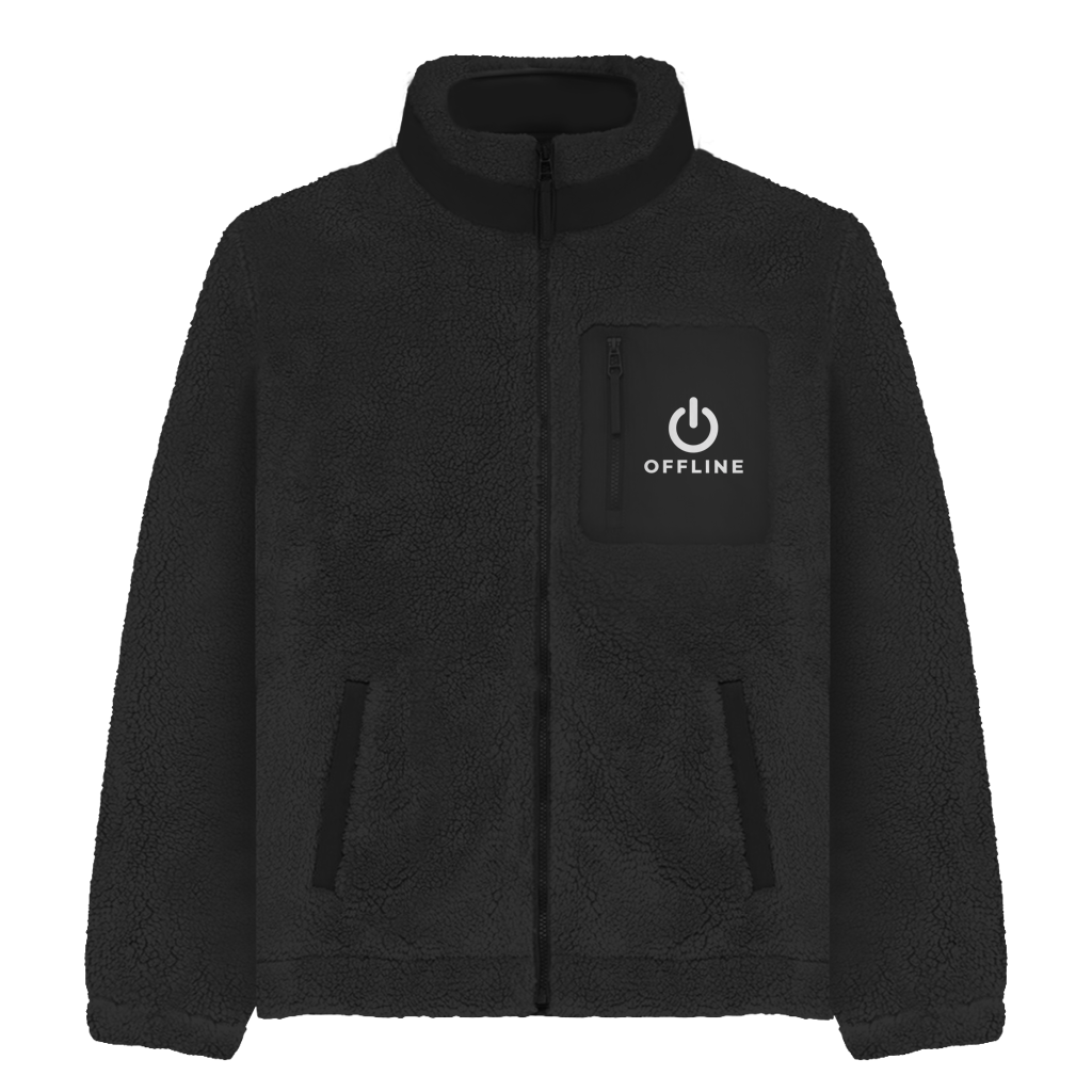 Currently Offline Sherpa Jacke – Unisex Fleece Jacke mit Statement
