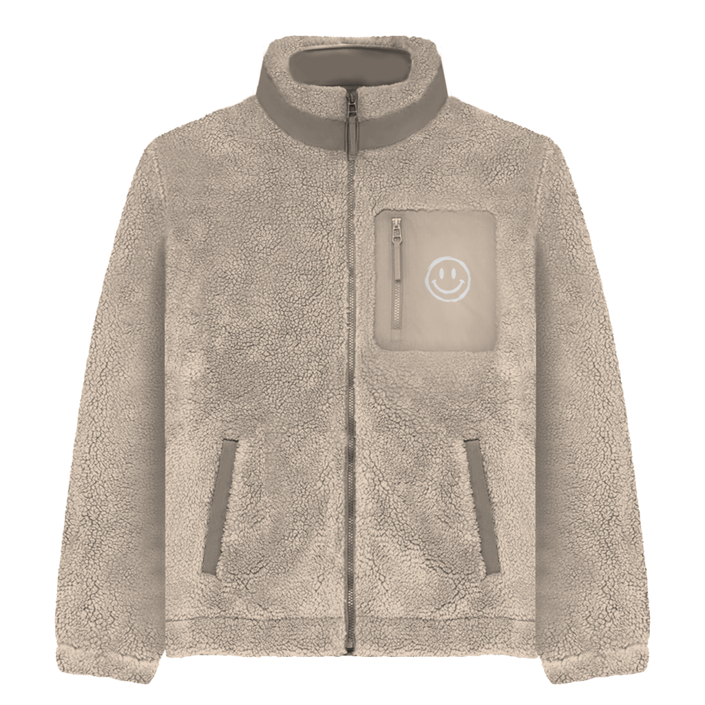 No Bad Days Sherpa Jacke – Unisex Fleece Jacke mit Smiley