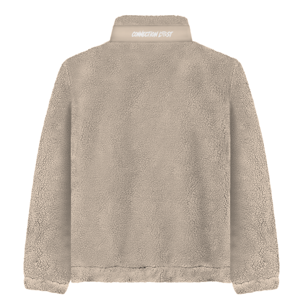 Connection Lost Sherpa Jacke – Unisex Fleece Jacke mit Statement
