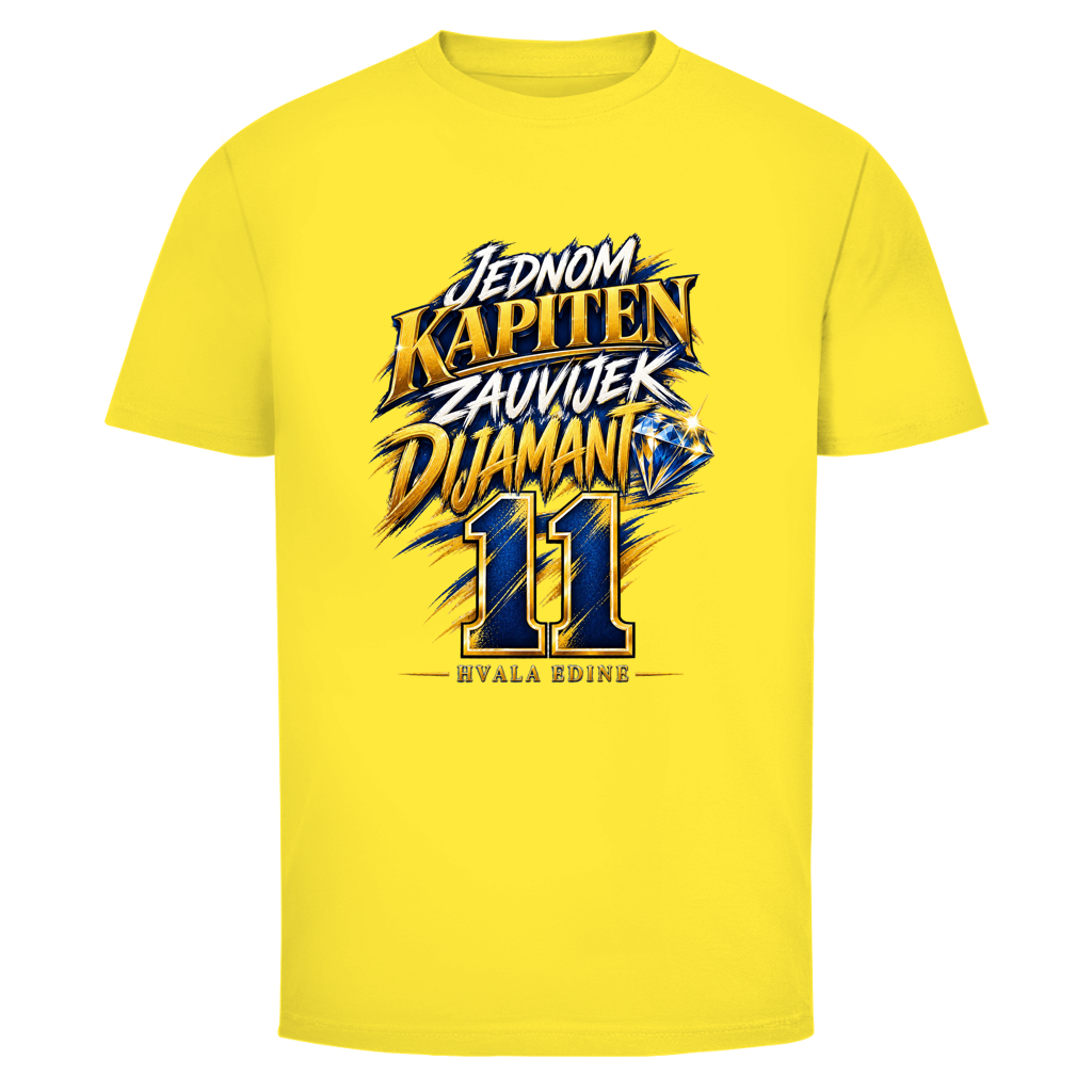 Jednom Kapiten, Zauvijek Dijamant 11 Herren T-Shirt – Hvala Edine | Bosnien Fan Shirt